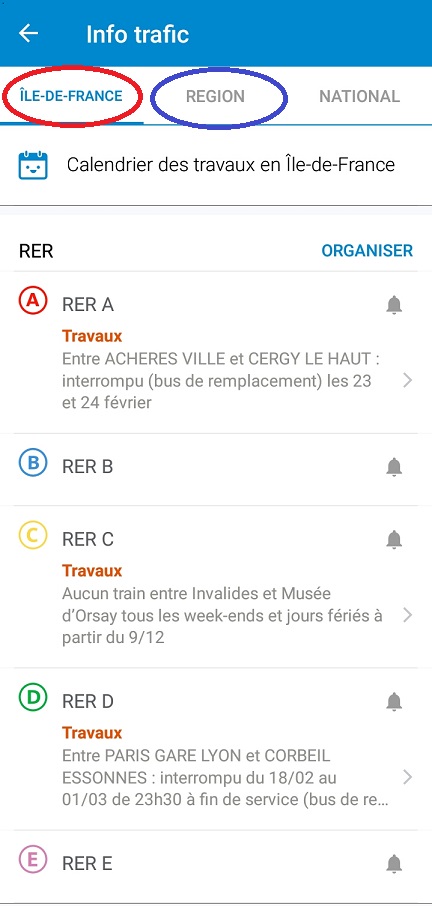 「SNCF」のアプリでストライキ情報を見る